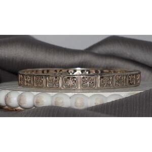 Retired James Avery 925 Four Seasons Bangle Bracelet 19.3G/7.5in/7.5mm